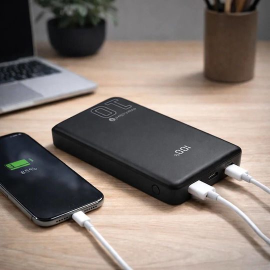 everActive EB-11QB Power Bank 10000mAh 20W mit USB-A Ausgangsanschluss und 2 USB-C Ausgangsanschlüsse Schnellladung Schwarz