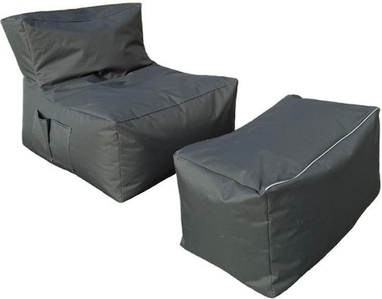Bean Bag Pear Waterproof Gray 75x65x70cm
