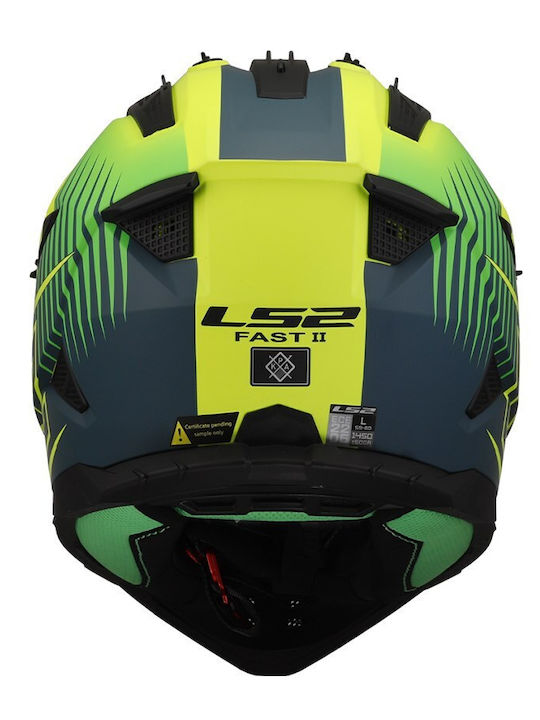 LS2 Fast II MX708 Duck Matt Fluo Green Κράνος Μηχανής Motocross ECE 22.06 1450gr