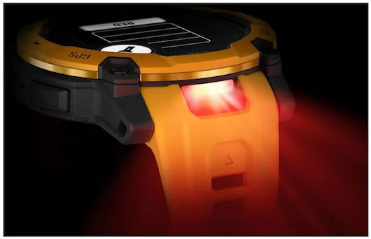 Garmin Instinct 3 Solar Алуминиев 50мм Водоустойчив Смарт часовник с Пулсометър (Sunburst със Sunburst/Сивa каишка)