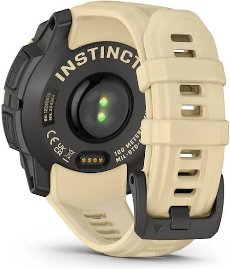 Garmin Instinct 3 AMOLED Aluminium 45mm Αδιάβροχο Smartwatch με Παλμογράφο (Citrine with Citrine Band)