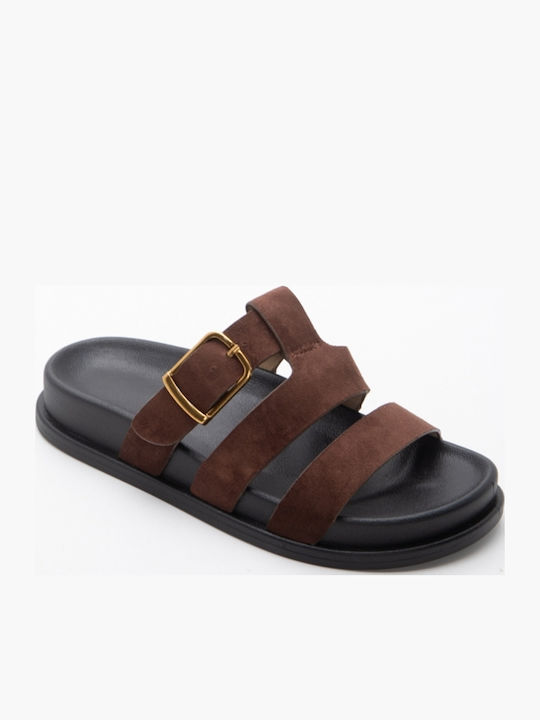 Flache Damen Sandalen Flatforms Braune