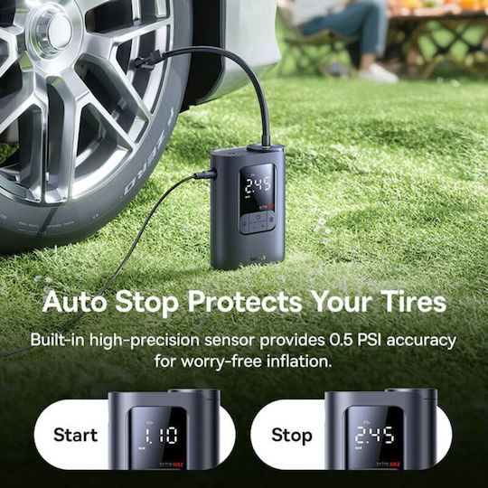 Baseus Τρόμπα Αυτοκινήτου VA1 Super Mini Wireless 150PSI με Καλώδιο Αναπτήρα 12V