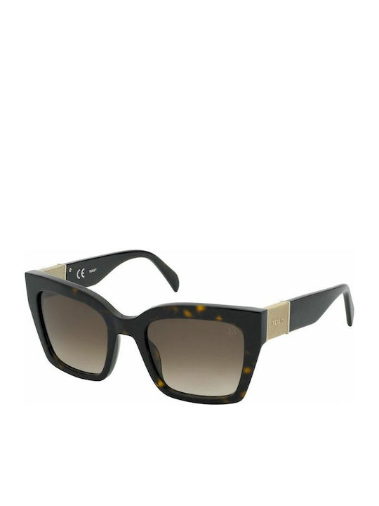Tous 0722 Women's Sunglasses with Brown Tartaruga Plastic Frame and Brown Gradient Lens STOB47 0722