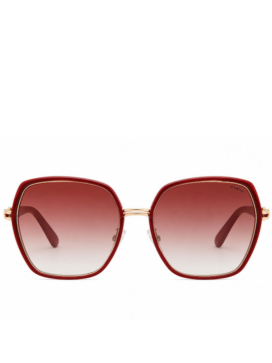 Guess Feminini Ochelari de soare cu Burgundy Cadru și Burgundy Degrade Lentilă GF0407/66F