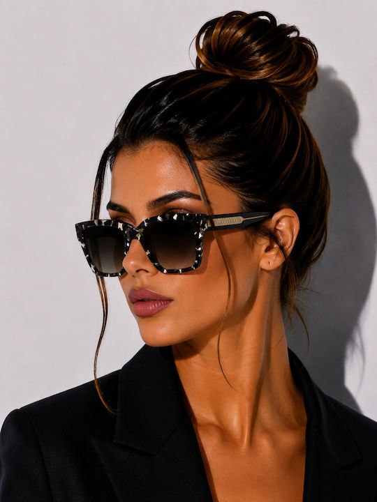 Victoria Beckham Damen Sonnenbrille mit Mehrfarbig Kunststoff Gestell und Braun Linse