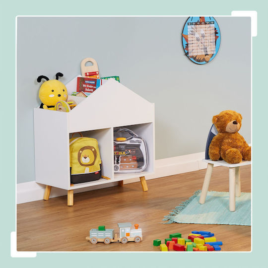 Relaxdays White Fabric Toy Organizer 64.5x60x30cm
