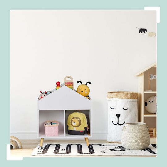 Relaxdays White Fabric Toy Organizer 64.5x60x30cm