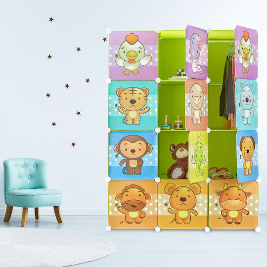 Relaxdays Sistem De Depozitare Jucării Din Plastic Multicolor 145x110.5x46.5cm