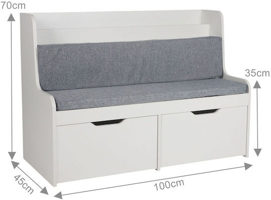 Relaxdays Детска Текстилна Бяла Кутия За Съхранение 70x100x45см