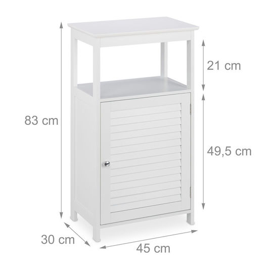 Relaxdays Badezimmerschrank 83x45x30cm Weiß