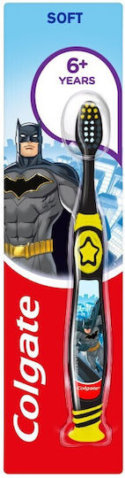 Colgate Batman Smile Soft Παιδική Οδοντόβουρτσα για 6+ Χρονών Γκρι / Κίτρινο