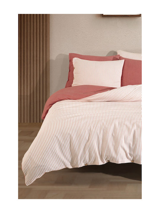 SteweHome Duvet Cover Set 160x220cm Single With Pillowcase Red