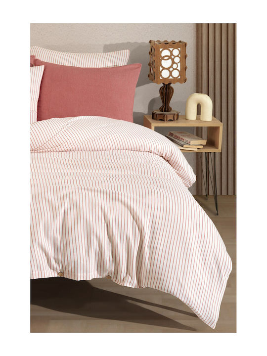SteweHome Duvet Cover Set 160x220cm Single With Pillowcase Red