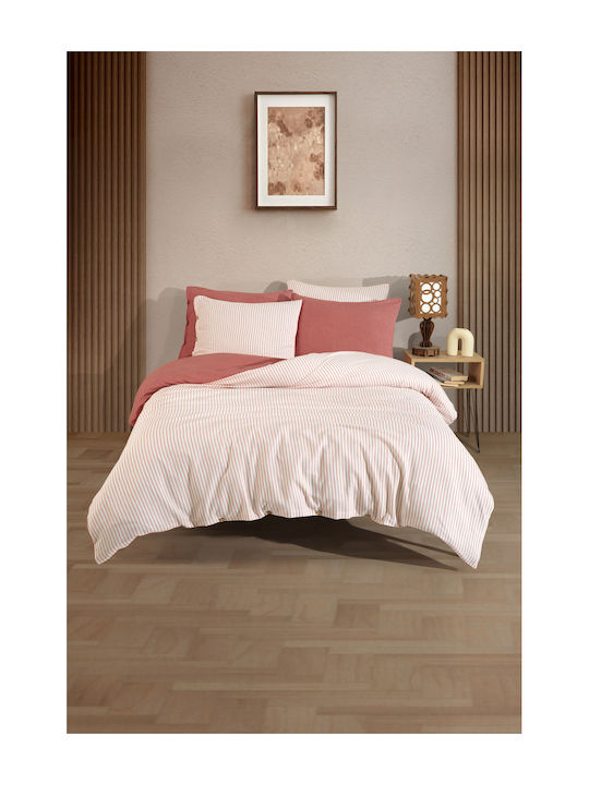 SteweHome Duvet Cover Set 160x220cm Single With Pillowcase Red