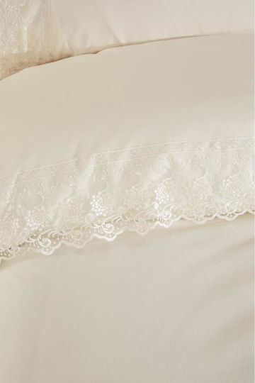 SteweHome Duvet Cover Set 200x220cm Double With 4 Pillowcases Beige