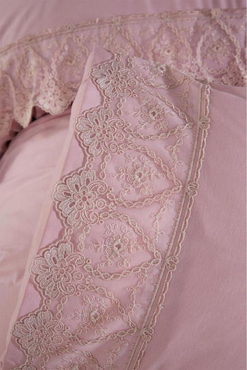 SteweHome Duvet Cover Set 200x220cm Double With 2 Pillowcases Pink