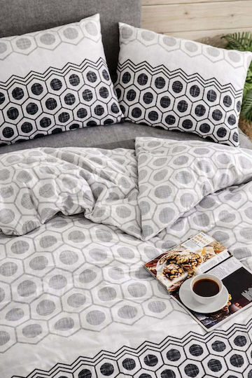 SteweHome Duvet Cover Set 160x220cm Single With Pillowcase Anthracite