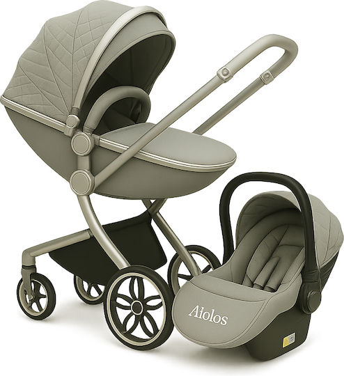 Beboulino Aiolos Adjustable 3 in 1 Baby Stroller Suitable for Newborn Light Grey