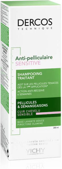 Vichy Dercos Anti Dandruff Sensitive Шампоан за Чувствителен Скалп против Пърхот и Суха Кожа за Всички Типове Коса 200ml