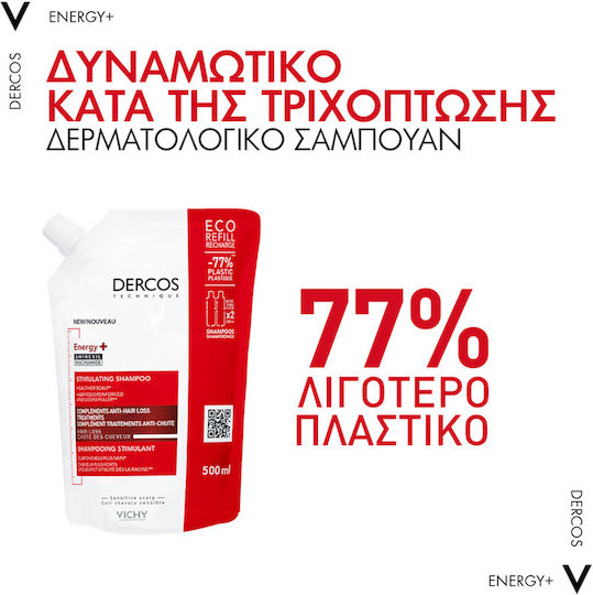 Vichy Dercos Energy+ Refill Shampoos against Hair Loss for All Hair Types 500ml