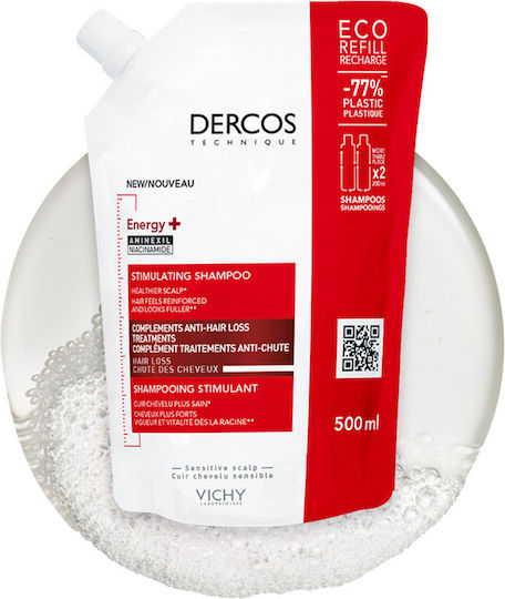 Vichy Dercos Energy+ Refill Shampoos against Hair Loss for All Hair Types 500ml