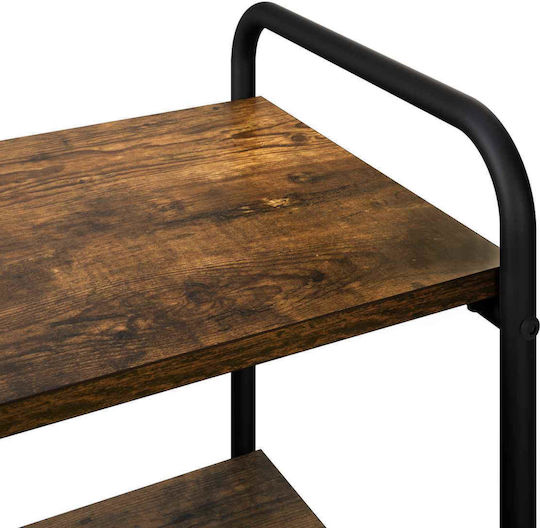 Console Table Made of Wood & Metal Smoked Oak Wood L80xW35xH75cm