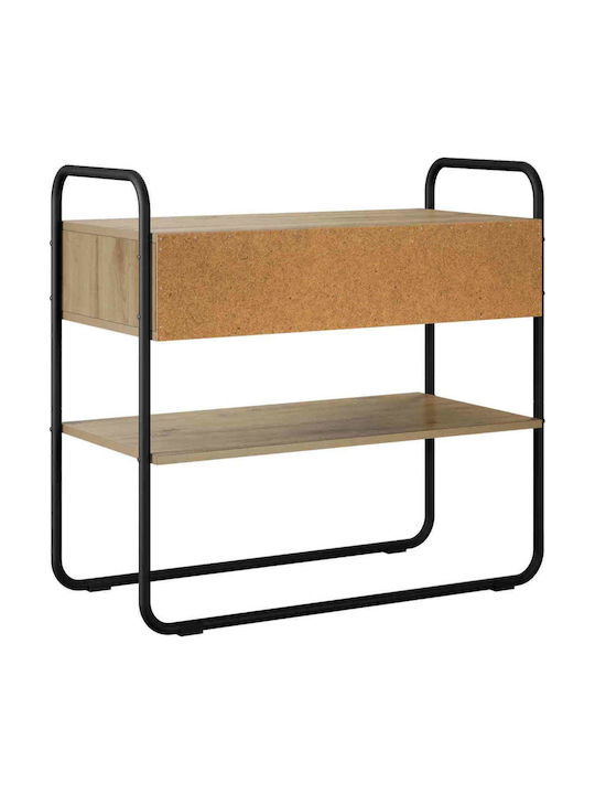 vidaXL Konsolentisch Aus Holz Und Metall Eiche M80xB40xH75cm