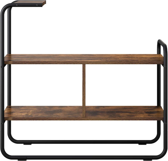 Console Table Made of Wood & Metal Smoked Oak Wood L80xW35xH75cm