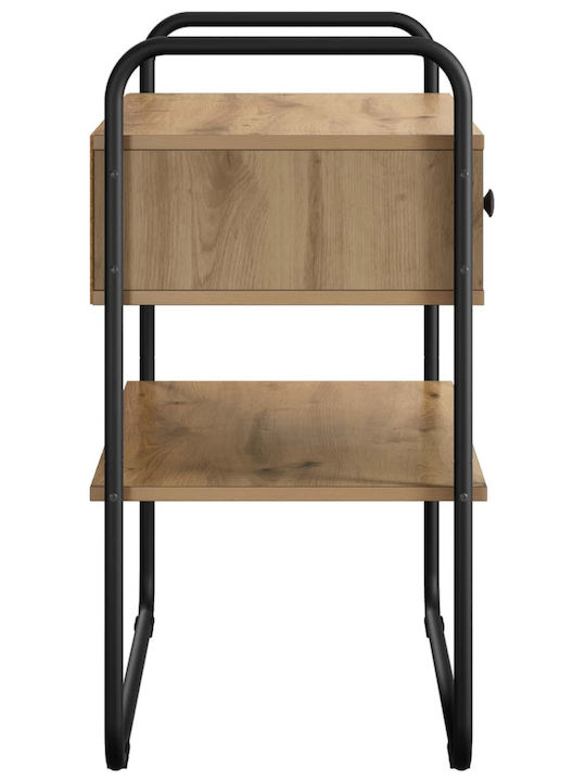 vidaXL Konsolentisch Aus Holz Und Metall Eiche M80xB40xH75cm