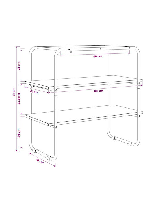 Konsolentisch aus Holz & Metall Eiche M80xT41xH75cm
