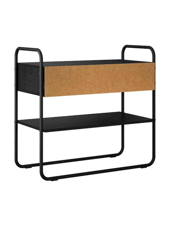 vidaXL Konsolentisch Aus Holz Und Metall Schwarz Eiche M80xB40xH75cm