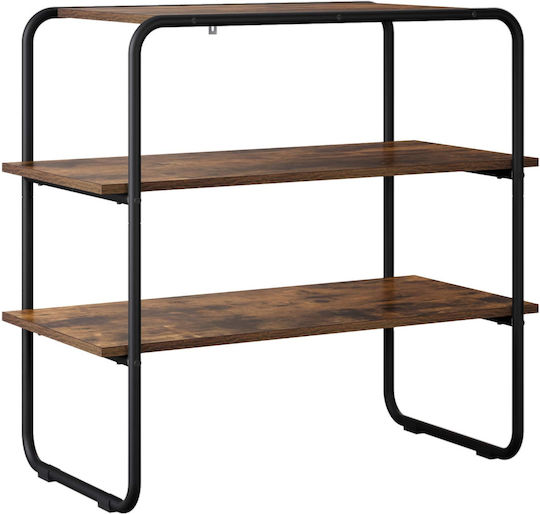 Console Table Made of Wood & Metal Smoked Oak Wood L60xW41xH75cm
