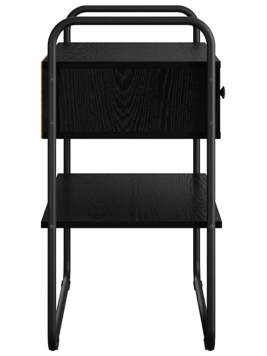 vidaXL Konsolentisch Aus Holz Und Metall Schwarz Eiche M80xB40xH75cm
