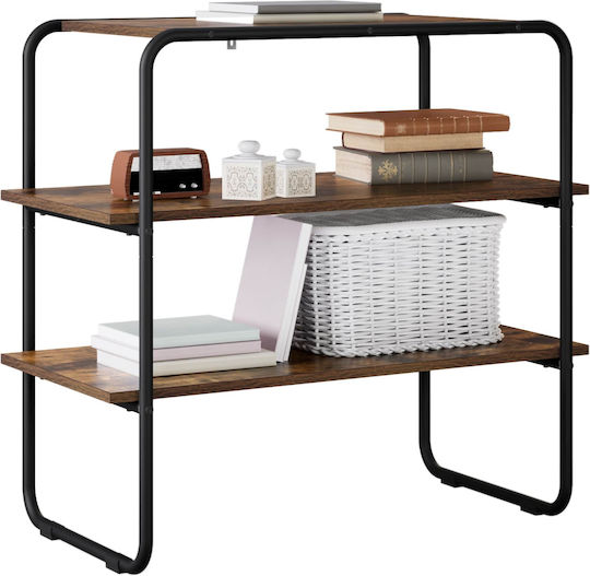 Console Table Made of Wood & Metal Smoked Oak Wood L60xW41xH75cm