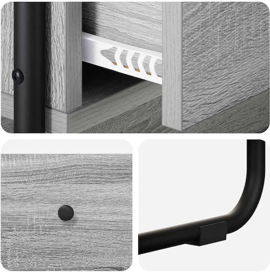 Console Table Made of Wood & Metal Gray L100xW40xH75cm