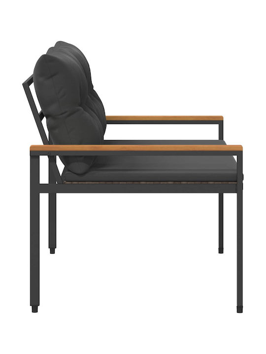 Outdoor Rattan Bench With Cushions 116x67.5x72cm