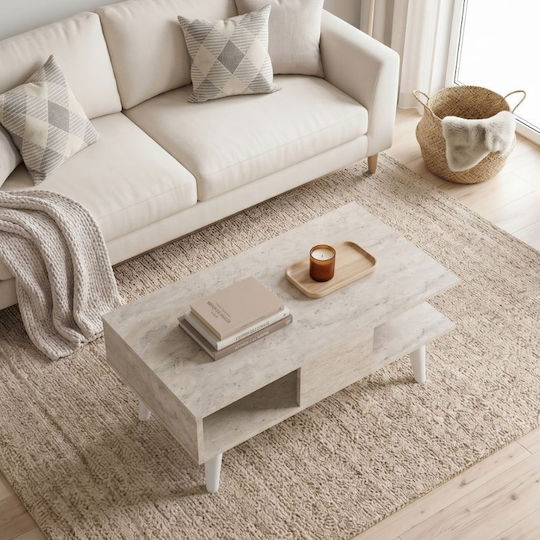 Правоъгълна Централна Кафе Маса Andros Дървена Travertine 90x54x39.6см