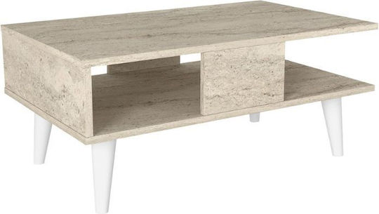 Правоъгълна Централна Кафе Маса Andros Дървена Travertine 90x54x39.6см