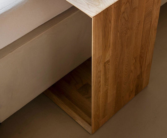 Rectangular Side Table Made of Solid Oak Wood W37xL34xH60cm