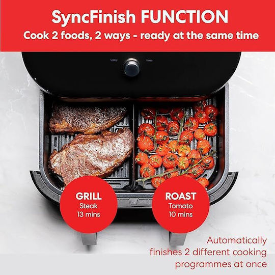 Instant Pot Instant Vortex Plus Clearcook Versazone Air Fryer με Wi-Fi & Διπλό Αποσπώμενο Κάδο 8.5lt Γκρι