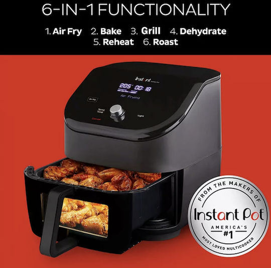 Instant Pot Instant Vortex Plus Clearcook Air Fryer with Wi-Fi 5.7lt Black