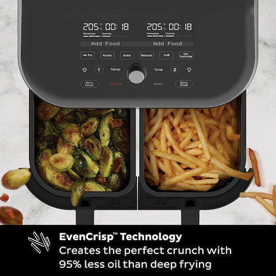 Instant Pot Instant Vortex Plus Air Fryer με Wi-Fi & Διπλό Αποσπώμενο Κάδο 7.6lt Μαύρο