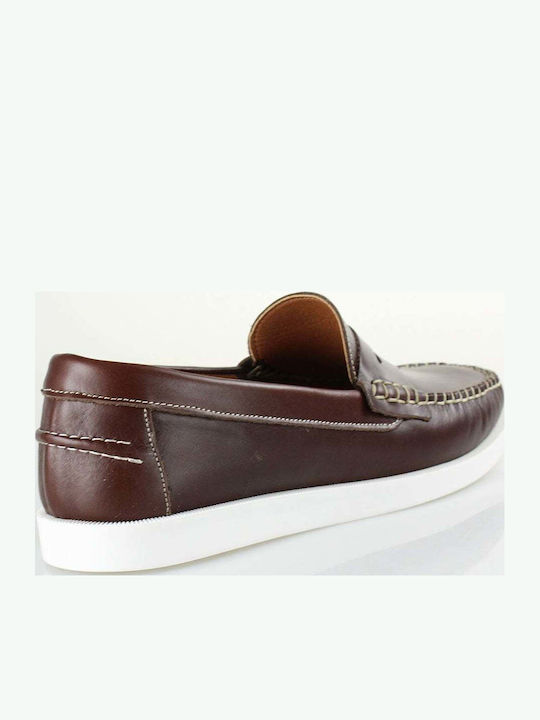 302 Δερμάτινα Ανδρικά Loafers σε Καφέ Χρώμα