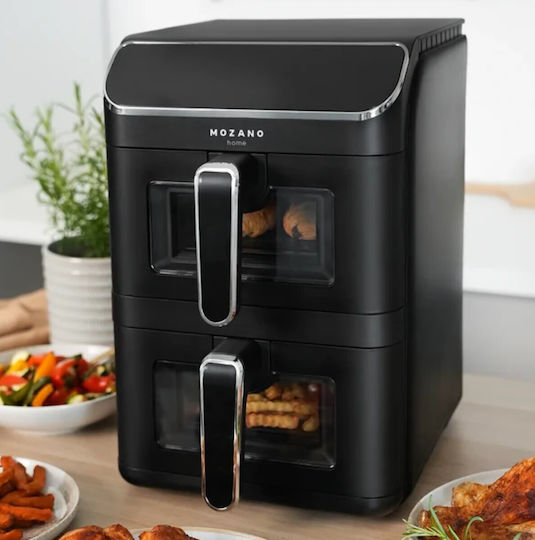 Mozano Home Air Fryer με Διπλό Αποσπώμενο Κάδο 11lt Μαύρο