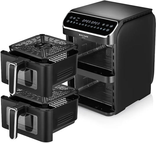 Mozano Home Air Fryer με Διπλό Αποσπώμενο Κάδο 11lt Μαύρο