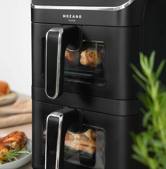 Mozano Home Air Fryer με Διπλό Αποσπώμενο Κάδο 11lt Μαύρο