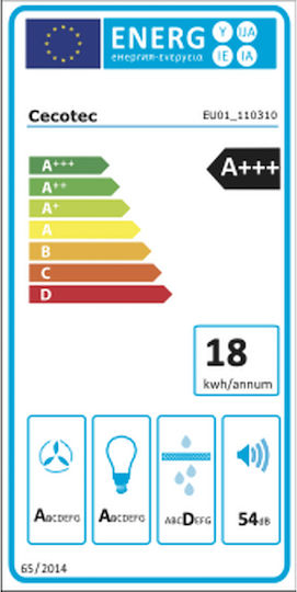 Cecotec Bolero Flux DT Hotă Tip Coș de Fum cu Reciclare 60cm Albă cu Wi-Fi
