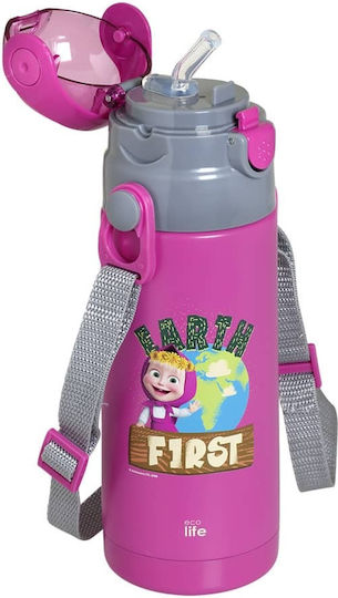 Aνταλλακτικό Πώμα Kids Thermos 400ml Masha Earth First Ecolife Magenta