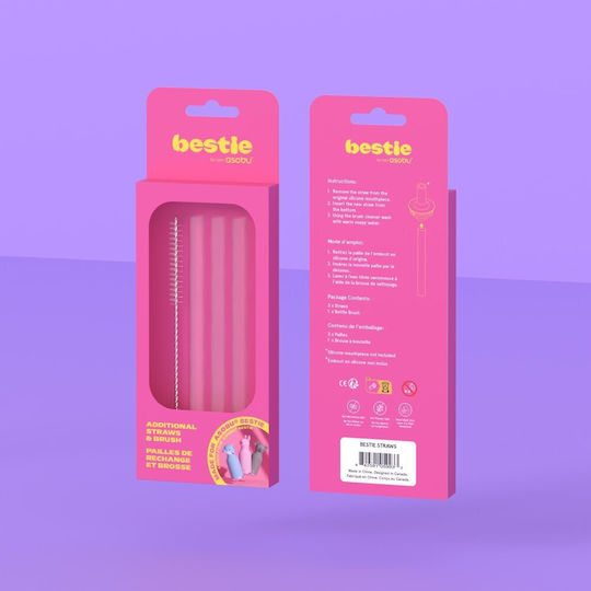 Spare Parts Straws Asobu Bestie Water Bottle Straw Replacement Pack Sbbv44-straw